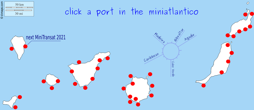 map of Canary Islands harbours